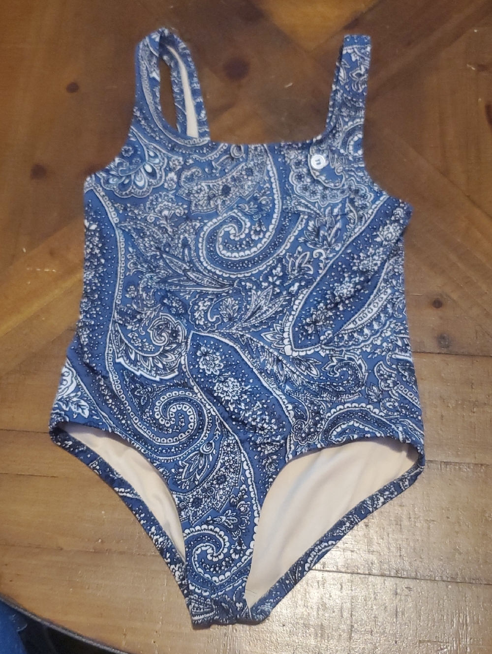 Crewcuts Navy and White Paisley One-Piece Swimsuit